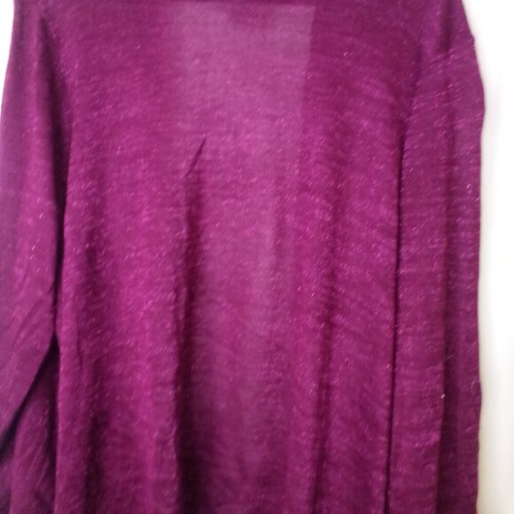 Jaclyn Smith Cardigan 3X Long Sleeve Open Front Lightweight Crochet Lace Purple - Picture 15 of 16